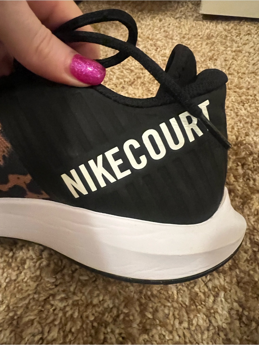 Nike Court Zoom Leopard Print Sneakers Size 7 1/2 - Picture 9 of 16